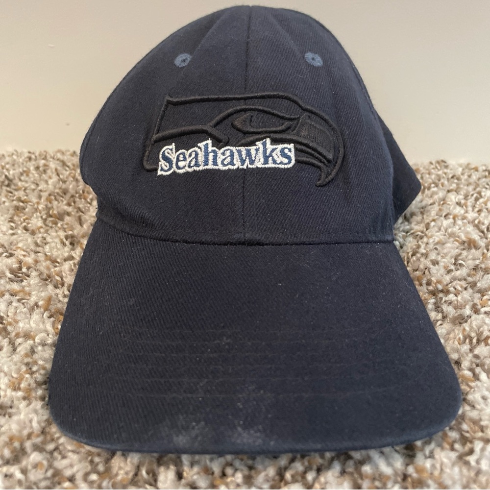 Seattle Seahawks Dark Blue Reebok Hat Vintage Y2K 2000s One-Fit Embroidered Logo